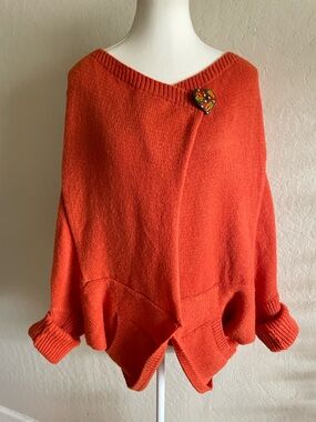 Burnt orange cocoon cardigan